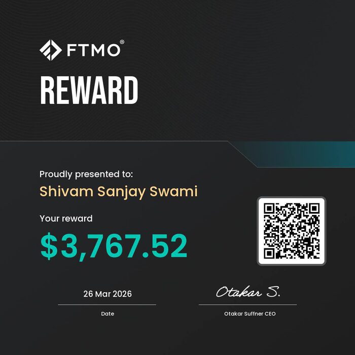 FTMO payout of $3,767.52
